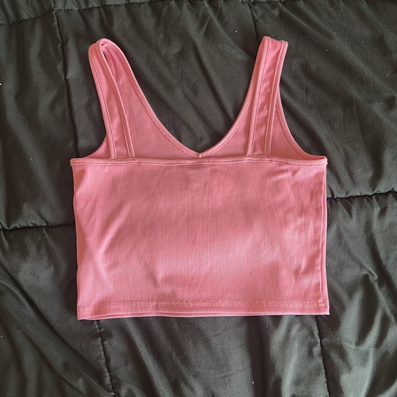 Pink Ribbed Crop Top - Picture 2 of 3